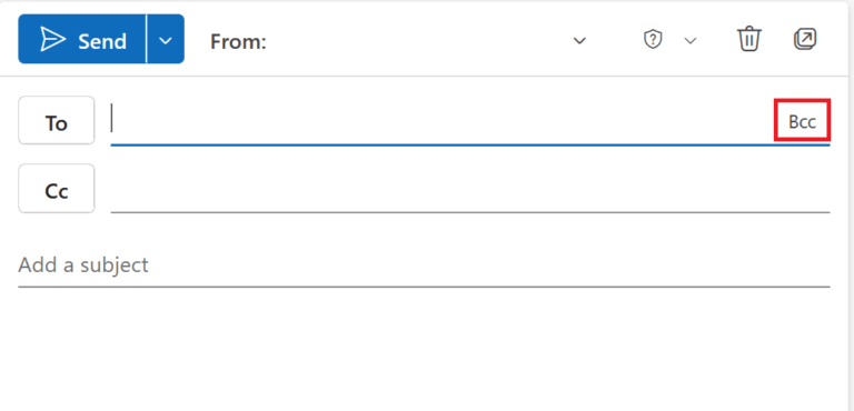 Use the Bcc field in Outlook on the web.