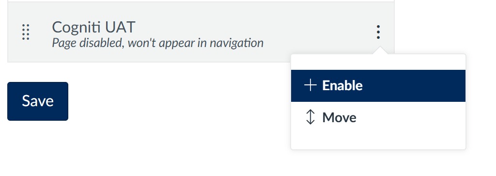 Cogniti - Enable in course nav