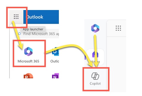 where to find the copilot button in M365