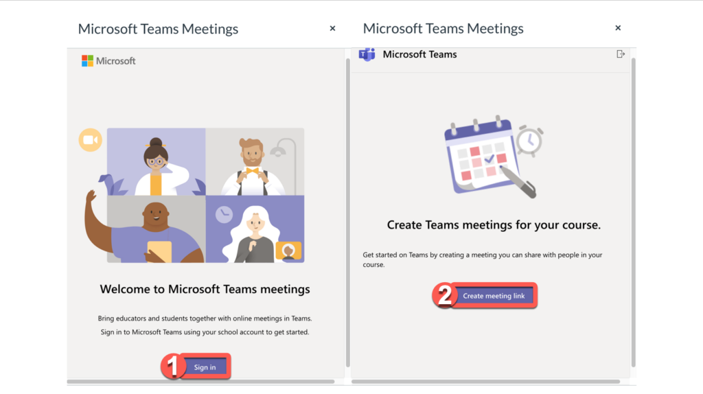 MS Teams Meeting Sign-In Screen