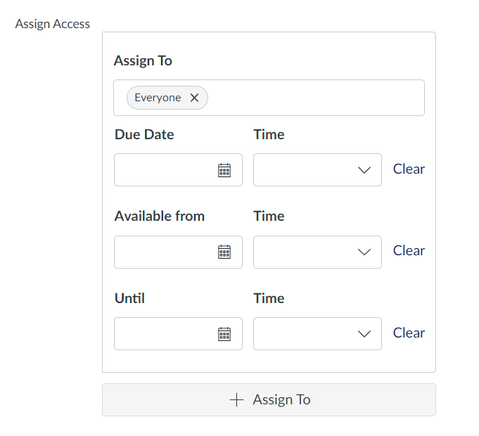 Quercus New Quizzes - Assign Access Feature