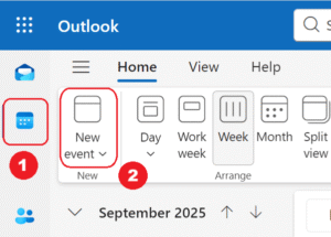 Create New Event in Outlook on the Web