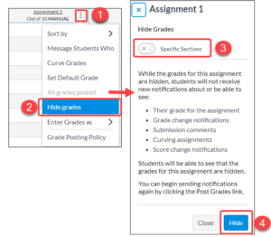Hide Grades for Assignment