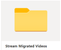 Stream Migrated VIdeos folder