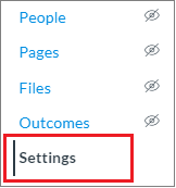 Settings button in Navigation