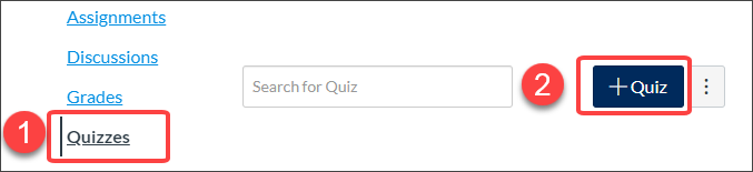 Select Add Quiz button